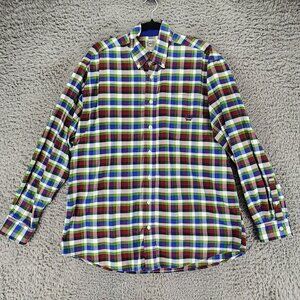Cinch Shirt Mens Medium Blue Plaid Long Sleeve Button Up *GUC*